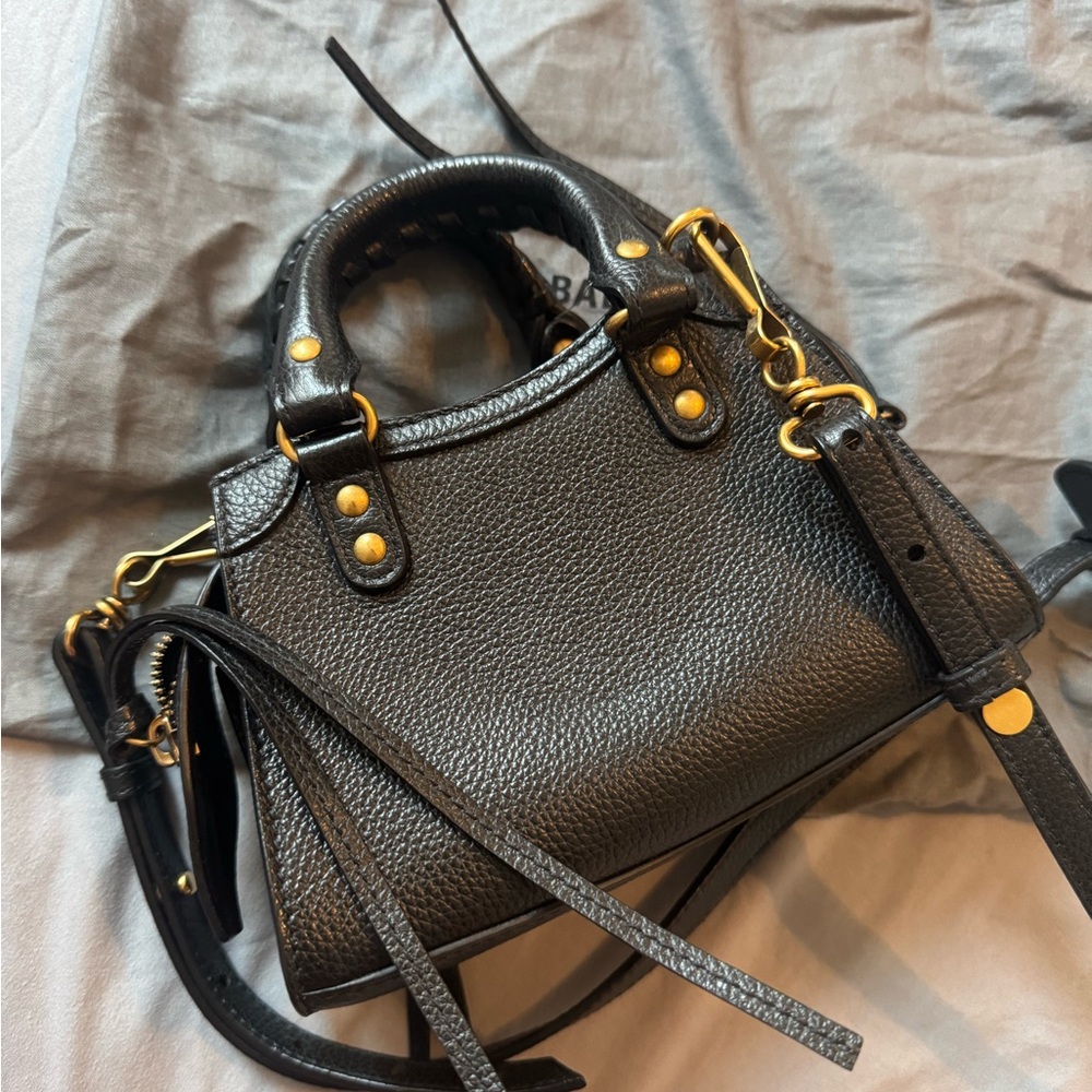 Balenciaga Black Mini City Bag with Gold Hardware - Picture 3 of 4